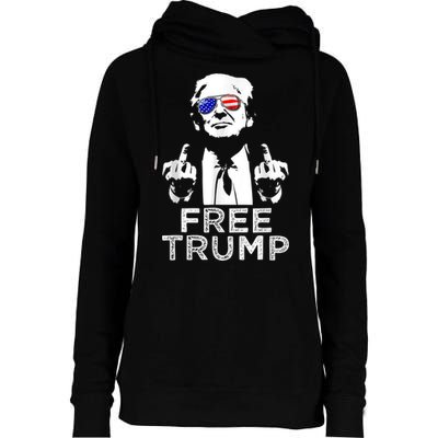 Free Trump, Free Donald Trump Womens Funnel Neck Pullover Hood