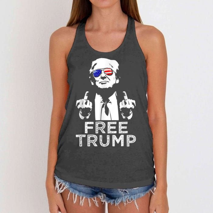 Free Trump, Free Donald Trump Women's Knotted Racerback Tank