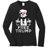 Free Trump, Free Donald Trump Ladies Long Sleeve Shirt