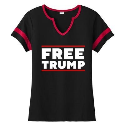 Free Trump Free Donald Trump I Stand With Trump Ladies Halftime Notch Neck Tee