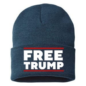 Free Trump Free Donald Trump I Stand With Trump Sustainable Knit Beanie