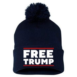 Free Trump Free Donald Trump I Stand With Trump Pom Pom 12in Knit Beanie