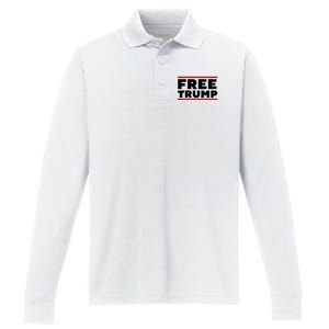 Free Trump Free Donald Trump I Stand With Trump Performance Long Sleeve Polo