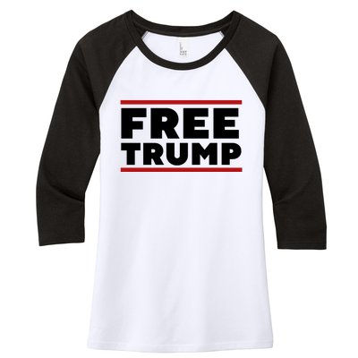 Free Trump Free Donald Trump I Stand With Trump Women's Tri-Blend 3/4-Sleeve Raglan Shirt