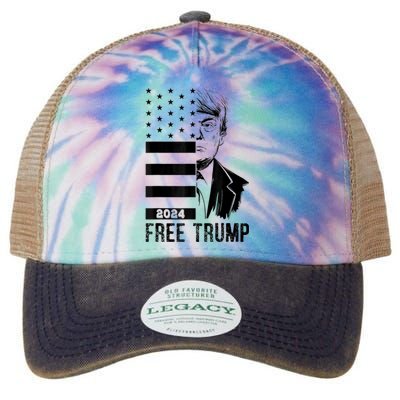 Free Trump, Free Donald Trump 2024 Legacy Tie Dye Trucker Hat