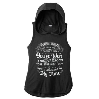 Funny T Ladies PosiCharge Tri-Blend Wicking Draft Hoodie Tank