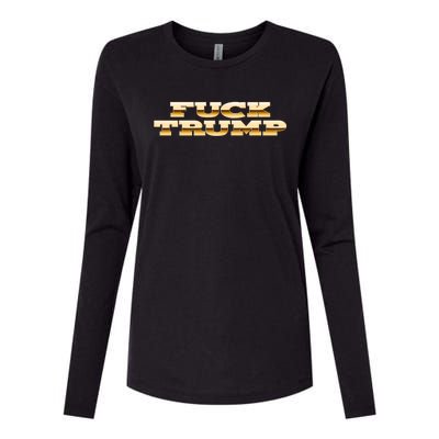 FUCK TRUMP Womens Cotton Relaxed Long Sleeve T-Shirt