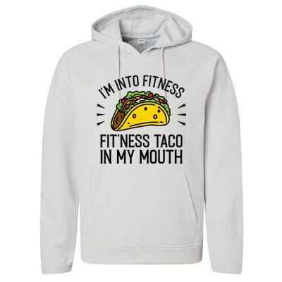 Funny Taco, Fitness Taco, Taco Lover Performance Fleece Hoodie