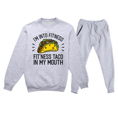 Funny Taco, Fitness Taco, Taco Lover Premium Crewneck Sweatsuit Set