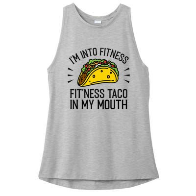 Funny Taco, Fitness Taco, Taco Lover Ladies PosiCharge Tri-Blend Wicking Tank