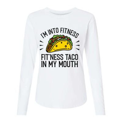 Funny Taco, Fitness Taco, Taco Lover Womens Cotton Relaxed Long Sleeve T-Shirt