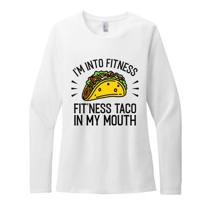 Funny Taco, Fitness Taco, Taco Lover Womens CVC Long Sleeve Shirt