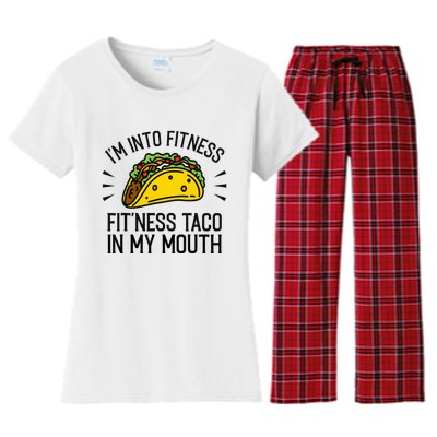 Funny Taco, Fitness Taco, Taco Lover Women's Flannel Pajama Set