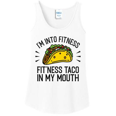 Funny Taco, Fitness Taco, Taco Lover Ladies Essential Tank