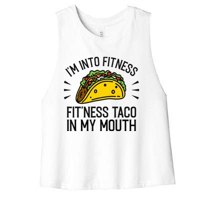 Funny Taco, Fitness Taco, Taco Lover Women's Racerback Cropped Tank