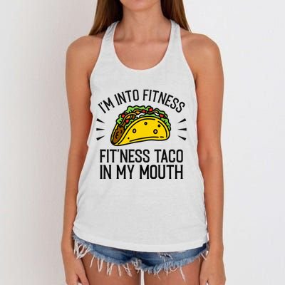 Funny Taco, Fitness Taco, Taco Lover Women's Knotted Racerback Tank