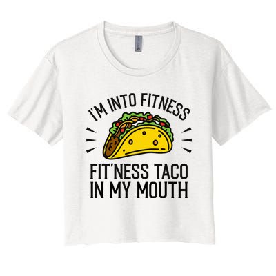 Funny Taco, Fitness Taco, Taco Lover Women's Crop Top Tee