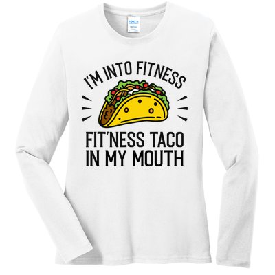 Funny Taco, Fitness Taco, Taco Lover Ladies Long Sleeve Shirt