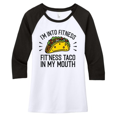 Funny Taco, Fitness Taco, Taco Lover Women's Tri-Blend 3/4-Sleeve Raglan Shirt