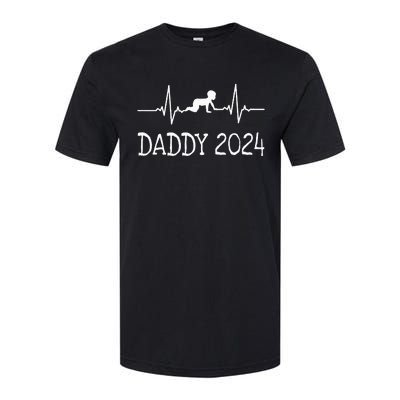 First Time Father Gifts New Dad Expecting Daddy 2024 Softstyle CVC T-Shirt