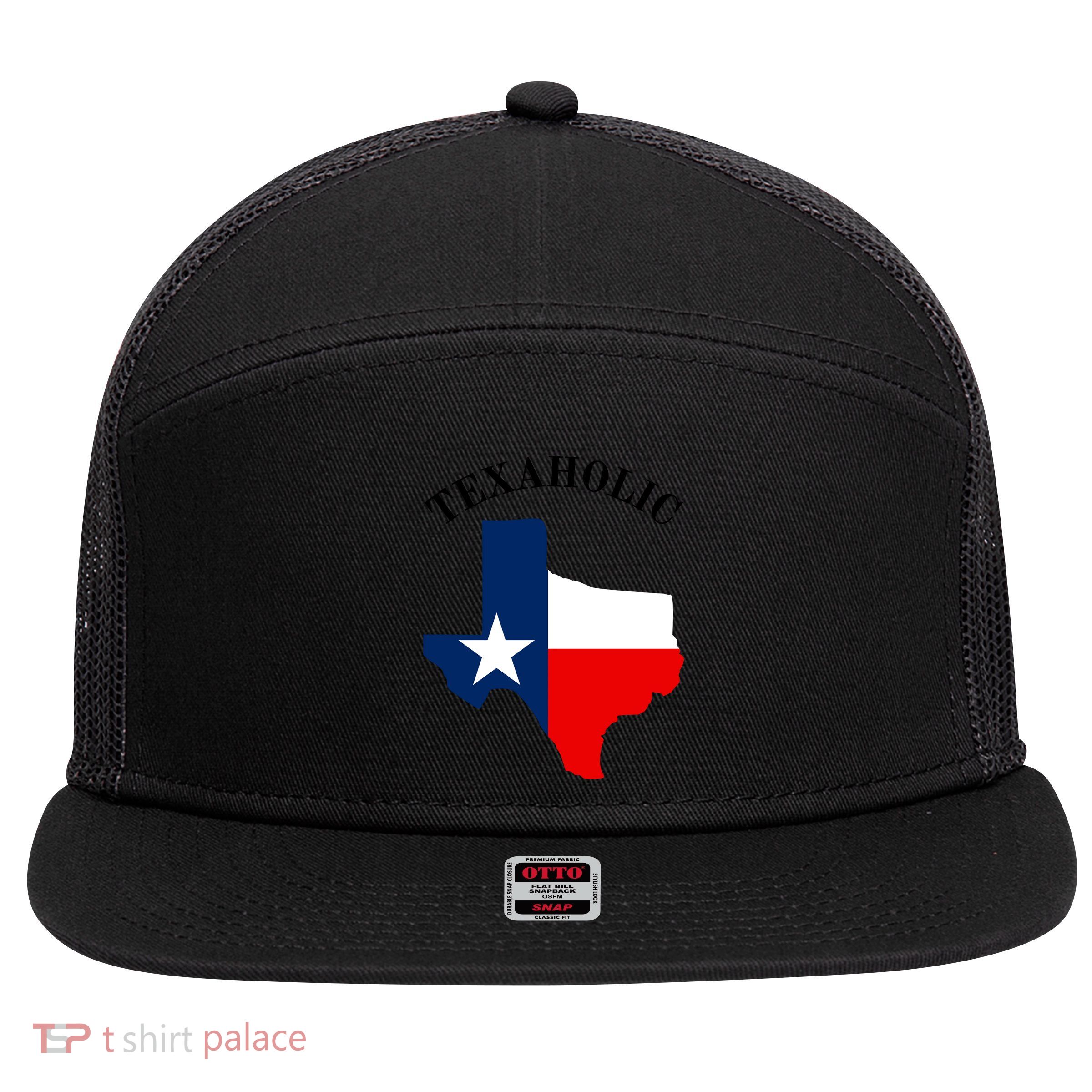 Funny Texaholic 7 Panel Mesh Trucker Snapback Hat