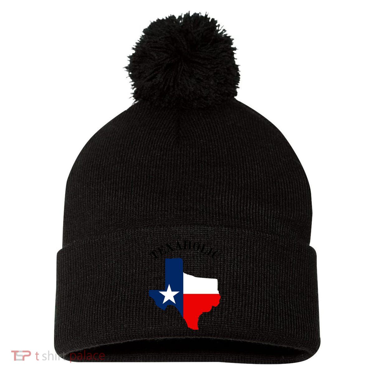 Funny Texaholic Pom Pom 12in Knit Beanie