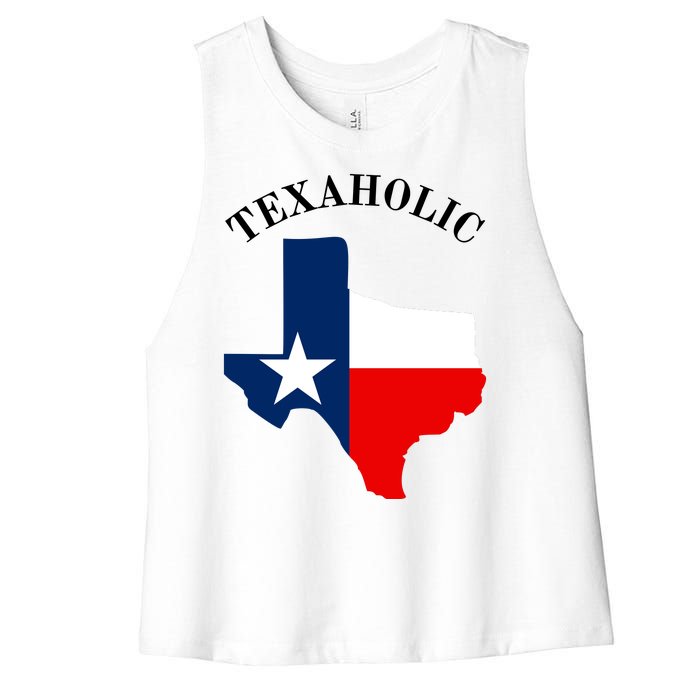 Funny Texaholic Women's Racerback Cropped Tank