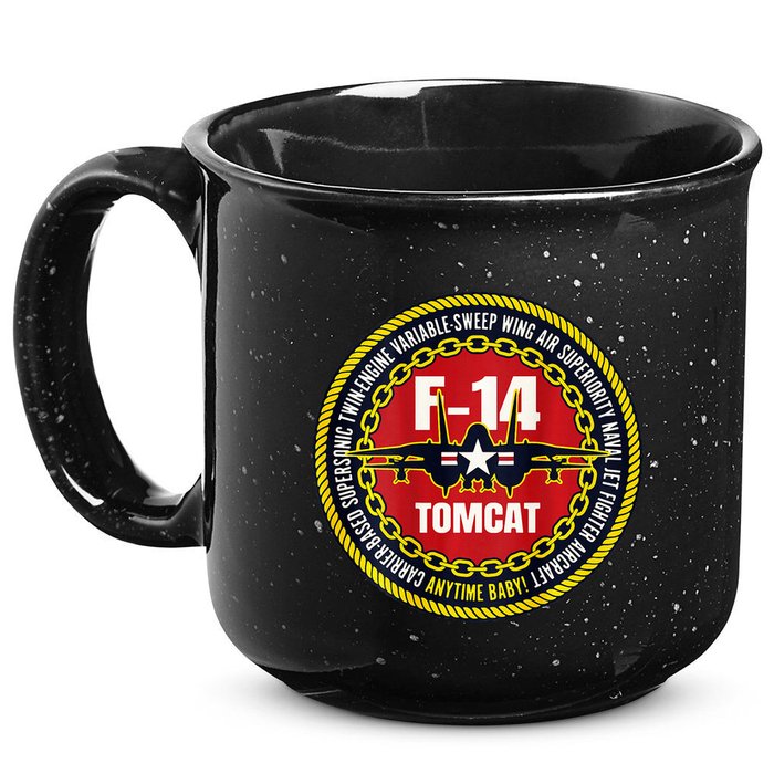 F14 Tomcat Fighter Jet Military Aircraft Design 15oz Campfire Ceramic Mug