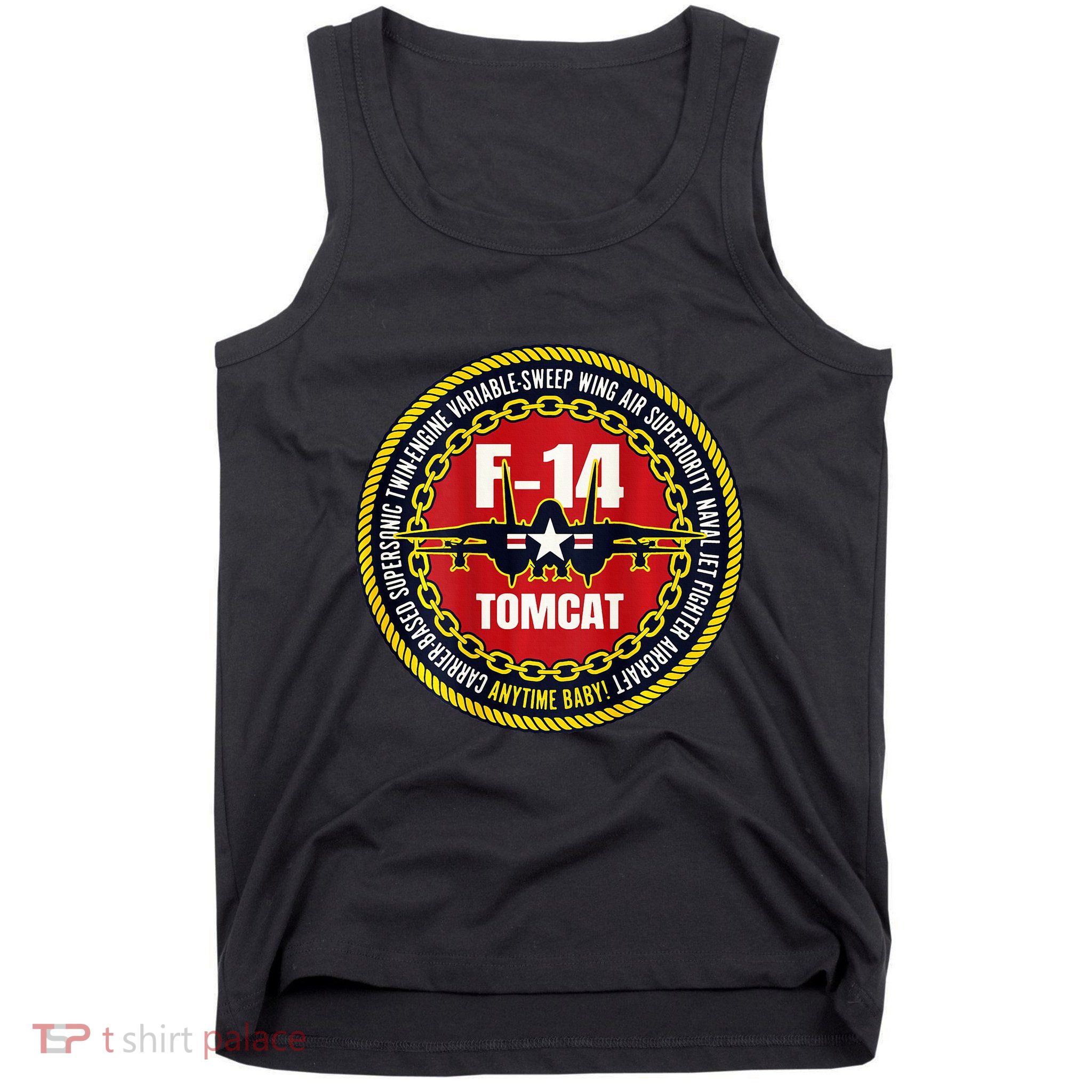 F14 Tomcat Fighter Jet Military Aircraft Design Tank Top