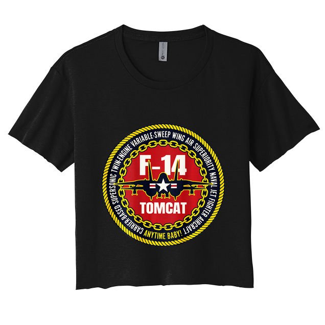 F14 Tomcat Fighter Jet Military Aircraft Design Crop Top