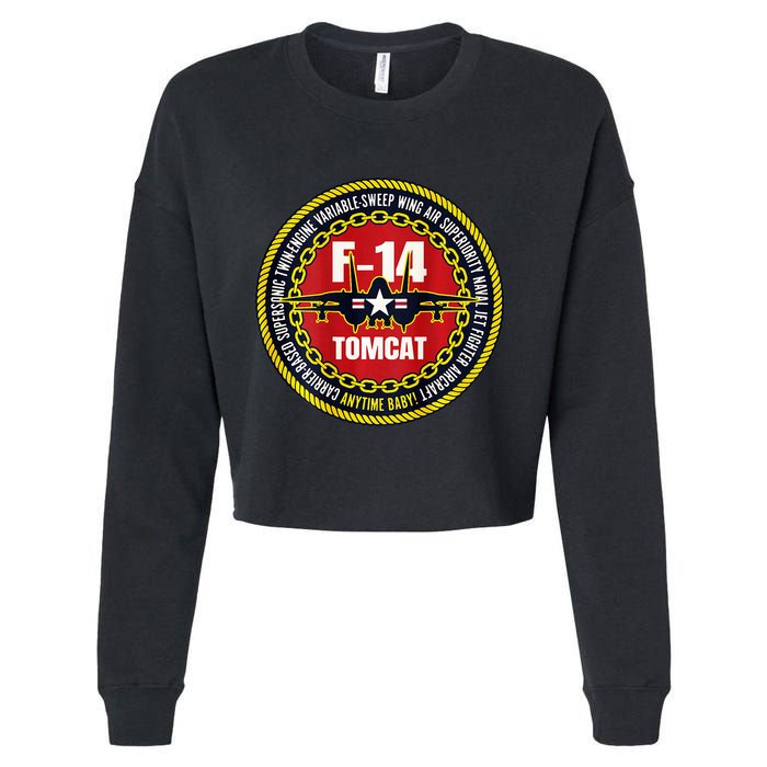 F14 Tomcat Fighter Jet Military Aircraft Design Cropped Pullover Crew