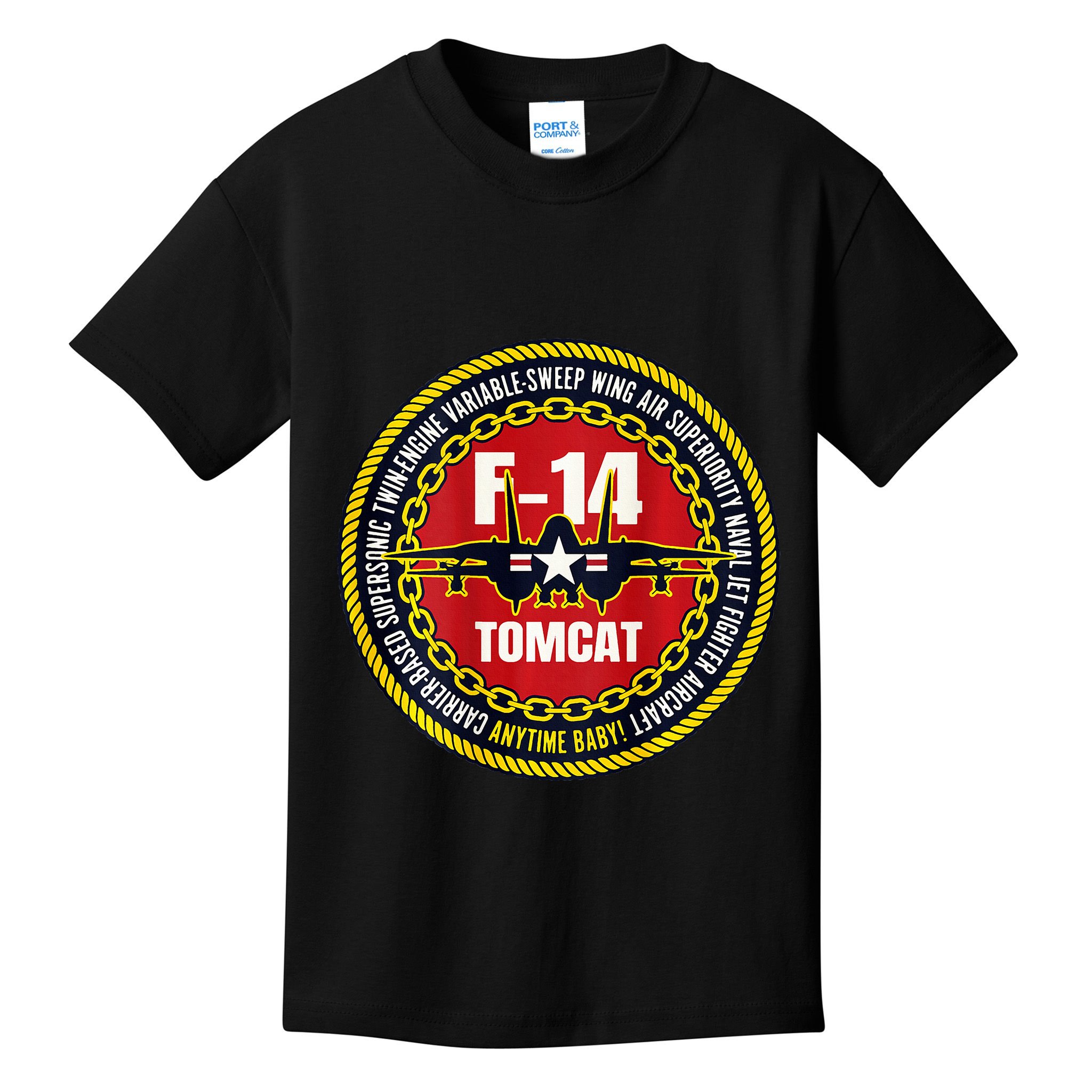 F14 Tomcat Fighter Jet Military Aircraft Design Kids T-Shirt