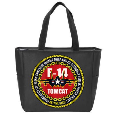 F14 Tomcat Fighter Jet Military Aircraft Design Zip Tote Bag