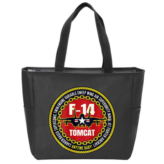 F14 Tomcat Fighter Jet Military Aircraft Design Zip Tote Bag