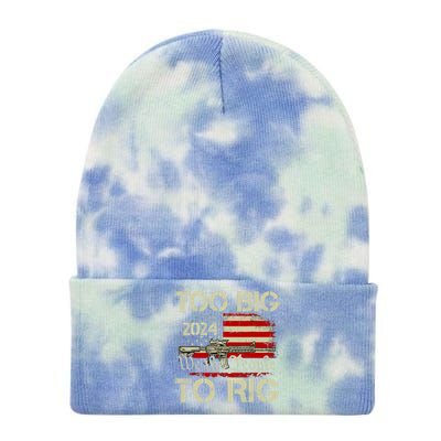 Funny Trump Funny Too Big To Rig Tie Dye 12in Knit Beanie