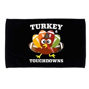 Funny Thanksgiving Football Turkey And Touchdowns Gift Microfiber Hand Towel