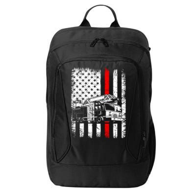 Fire Trucks Funny Firefighter Fire Patriotic Usa Flag Gift City Backpack