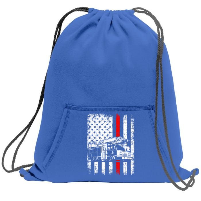 Fire Trucks Funny Firefighter Fire Patriotic Usa Flag Gift Sweatshirt Cinch Pack Bag