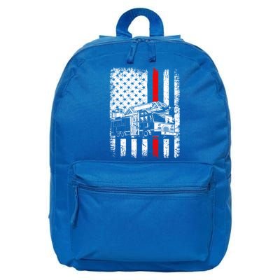 Fire Trucks Funny Firefighter Fire Patriotic Usa Flag Gift 16 in Basic Backpack