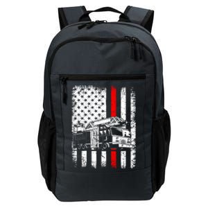 Fire Trucks Funny Firefighter Fire Patriotic Usa Flag Gift Daily Commute Backpack