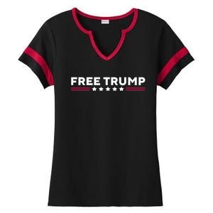 Free Trump Free Donald Trump I Stand With Trump Ladies Halftime Notch Neck Tee