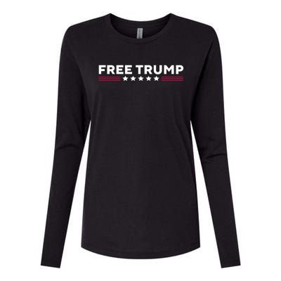 Free Trump Free Donald Trump I Stand With Trump Womens Cotton Relaxed Long Sleeve T-Shirt