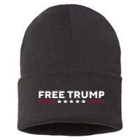 Free Trump Free Donald Trump I Stand With Trump Sustainable Knit Beanie