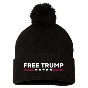 Free Trump Free Donald Trump I Stand With Trump Pom Pom 12in Knit Beanie