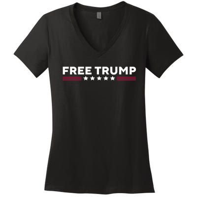 Free Trump Free Donald Trump I Stand With Trump Women's V-Neck T-Shirt