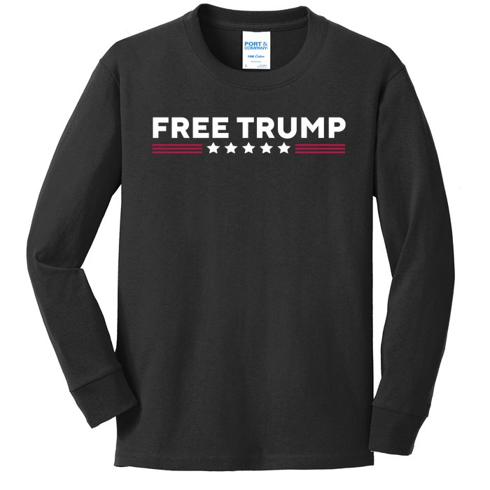 Free Trump Free Donald Trump I Stand With Trump Kids Long Sleeve Shirt