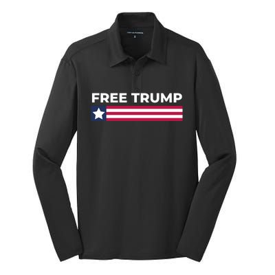 Free Trump Free Donald Trump I Stand With Trump Silk Touch Performance Long Sleeve Polo