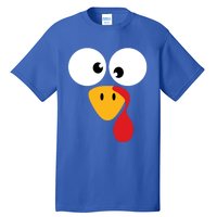 Funny Turkey Face For Thanksgiving Family Costume Cool Gift Tall T-Shirt