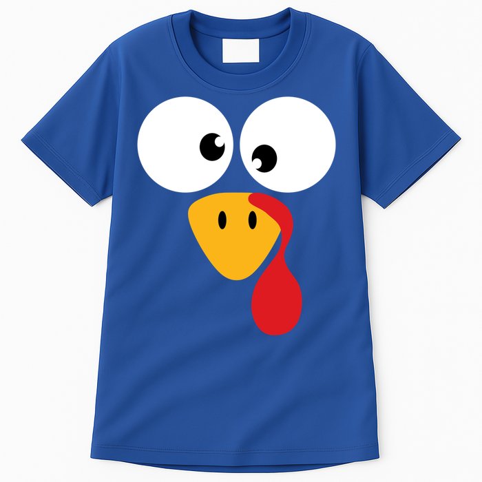 Funny Turkey Face For Thanksgiving Family Costume Cool Gift Tall T-Shirt