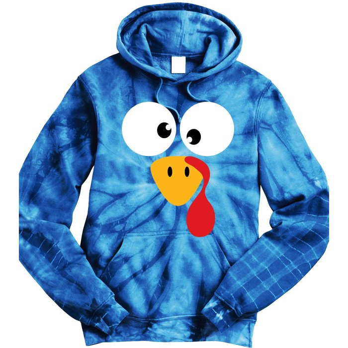 Funny Turkey Face For Thanksgiving Family Costume Cool Gift Tie Dye Hoodie